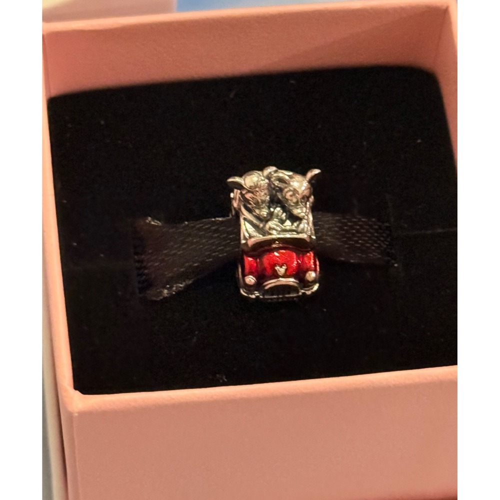 2026 Disney Pandora Mickey & Minnie Runaway Railroad Car Charm Red Convertible